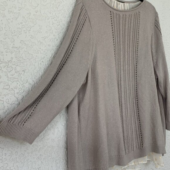 Lucky Brand sweater with lurex thread and open back size 3X - Picture 3 of 13
